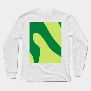 Boho abstract green pastel swirl pattern Long Sleeve T-Shirt